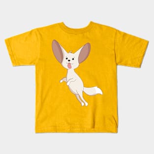 Jumping Fennec Fox Cute Adorable Pet Owners Kids T-Shirt